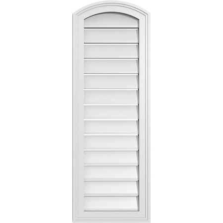 Ekena Millwork Arch Top Surface Mount PVC Gable Vent: Non-Functional, w/2"W x 1-1/2"P Brickmould Frame, 14"W x 38"H GVPAR14X3802SN